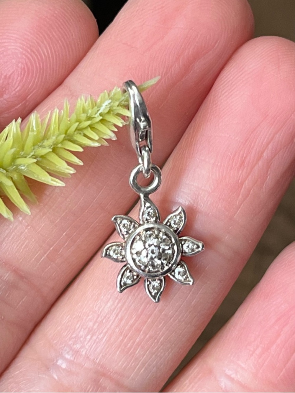 Thomas Sabo Sterling Silver Sunburst Charm Pendant with Cubic Zirconia Accents